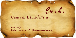 Cserni Liliána névjegykártya